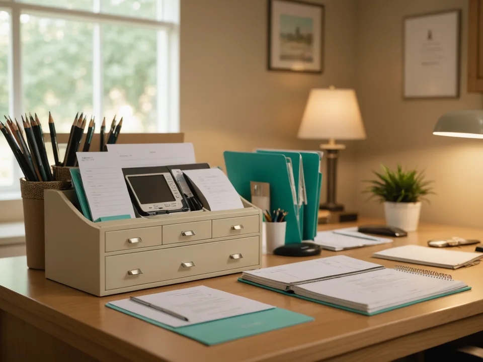A clinic front desk where administrative staff manage scheduling and paperwork